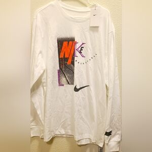 Nike White Long Sleeve Basketball Shirt XL NEW
